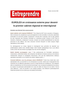 EUROLEX en croissance externe pour devenir le premier cabinet régional et interrégional