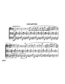 Partition , Andantino,  pour 3 violoncelles, F major, La Tombelle, Fernand de