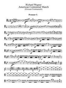 Partition Trombone 1, 2, 3, Tuba, Großer Festmarsch, WWV 110, Wagner, Richard