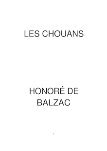 LES CHOUANS HONORÉ DE BALZAC