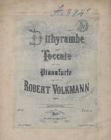 Partition complète, Dithyrambe und Toccate, Volkmann, Robert