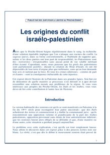 Les origines du conflit israélo-palestinien