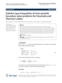 Sobolev type inequalities of time-periodic boundary value problems for Heaviside and Thomson cables