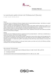 Le sanctuaire gallo-romain de Châteauneuf (Savoie) - article ; n°1 ; vol.50, pg 95-138