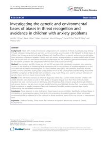 Investigating the genetic and environmental bases of biases in threat recognition and avoidance in children with anxiety problems