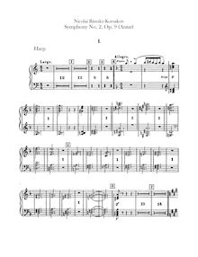 Partition harpe, Symphony No.2, Antar (Антар), Rimsky-Korsakov, Nikolay