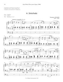 Partition , Interlude, 7 pièces, Dubois, Théodore