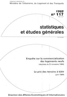 Commercialisation des logements neufs (enquête trimestrielle) ECLN - 1971-1986 - Récapitulatif. : Résultats du 3ème trimestre 1984.