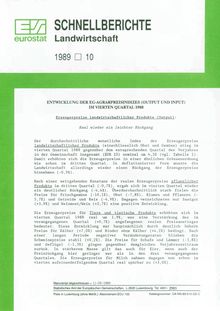 ENTWICKLUNG DER EG-AGRARPREISINDIZES (OUTPUT UND INPUT) IM VIERTEN QUARTAL 1988. 1989 10