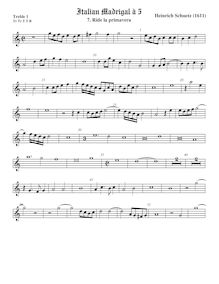 Partition viole de gambe aigue 1, italien madrigaux, Schütz, Heinrich par Heinrich Schütz