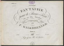 Partition complète, Fantasia No.10  Sur un air irlandais , Kalkbrenner, Friedrich Wilhelm