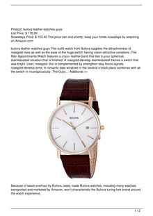 Bulova Men8217s 98H51 Leather Dress Watch Watch Review