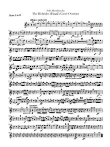 Partition cor 1 (D), 1 (F), 2 (D), 2 (F), pour Hebrides, Op.26, Fingal s CaveLe Ebridi