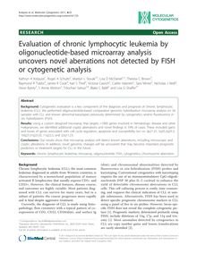 Evaluation of chronic lymphocytic leukemia by oligonucleotide-based microarray analysis uncovers novel aberrations not detected by FISH or cytogenetic analysis