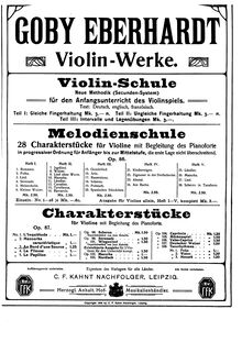 Partition de violon, Charakterstücke, Op.87, Eberhardt, Goby