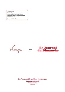 Sondage IFOP : Les Français et la politique économique du gouvernement (Mai 2013)