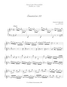 Partition Essercizo 22, Essercizi per Gravicembalo, Lessons for Harpsichord