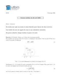 Applications de l algèbre et de l analyse à la géométrie 2006 Tronc Commun Université de Technologie de Belfort Montbéliard