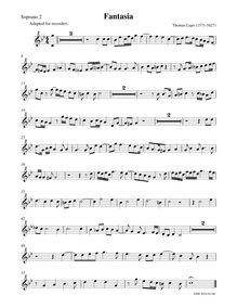 Partition Soprano 2 enregistrement , Fantasia, C minor, Lupo, Thomas