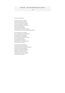 Hymne des Montagnards aux Jacobins (la Marseillaise)