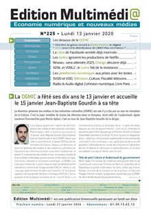 Editions Multimedi@ n°225 – Lundi 13 Janvier 2020