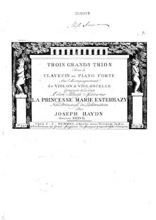 Partition Piano , partie, 3 Piano Trios, Hob.XV:21-23, Haydn, Joseph