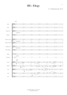 Partition , Elegy,  pour orchestre, B flat, Robertson, Ernest John