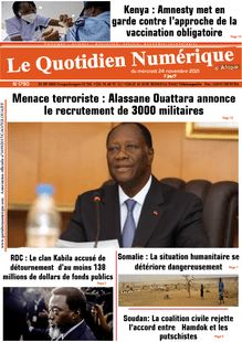 Le Quotidien Numérique d’Afrique n°1790 - du mercredi 24 novembre 2021