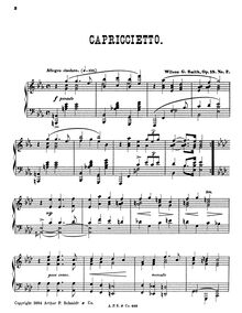 Partition No.2: Capriccetto., Hommage à Edvard Grieg, Op.18, 5 Characteristic Pieces for the Pianoforte