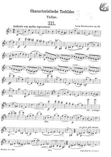 Partition Book 3, Op.26, Charakteristische Tonbilder für Violine und Klavier