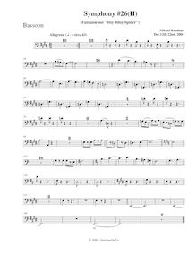 Partition basson, Symphony No.26, B major, Rondeau, Michel