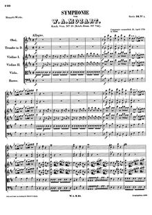 Partition complète, Symphony No.45, D major, Mozart, Wolfgang Amadeus