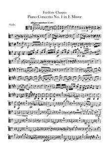 Partition altos, Piano Concerto No.1, E minor, Chopin, Frédéric