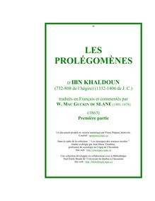 LES PROLÉGOMÈNES - D’ IBN KHALDOUN