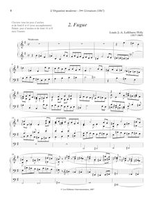 Partition , Fugue, L Organiste Moderne, Lefébure-Wély, Louis James Alfred par Louis James Alfred Lefébure-Wély