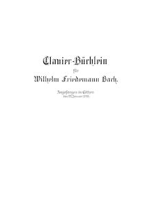 Partition complète, Notebook pour Wilhelm Friedemann Bach, Bach, Johann Sebastian