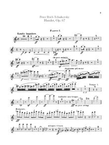 Partition flûte 1, 2, 3 (doubles on Piccolo), Hamlet (overture-fantasia)
