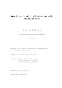 Workspaces of continuous robotic manipulators [Elektronische Ressource] / Boris Thomaschewski