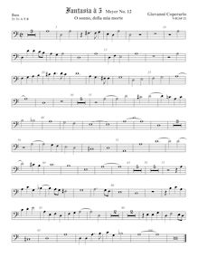 Partition viole de basse, Fantasia pour 5 violes de gambe, RC 44