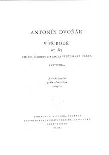 Partition complète, V přírodě, In Nature s Realm (partsongs), Dvořák, Antonín