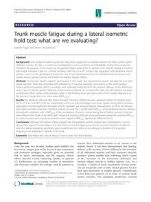 Trunk muscle fatigue during a lateral isometric hold test: what are we evaluating?
