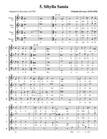 Partition , Sibylla Samia (SATB enregistrements, alto notation), Prophetiae Sibyllarum