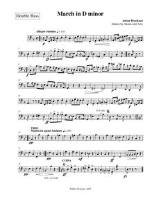 Partition Double basse, March en D minor, D minor, Bruckner, Anton