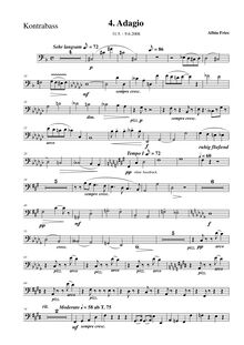Partition Doublebass , partie, Piano quintette No.2 en E minor, Klavierquintett Nr.2 e-moll par Albin Fries