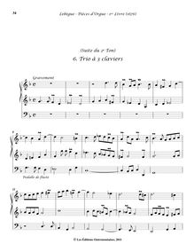 Partition , Trio à 3 claviers, Livre d orgue No.1, Premier Livre d Orgue