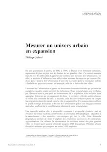 Mesurer un univers urbain en expansion