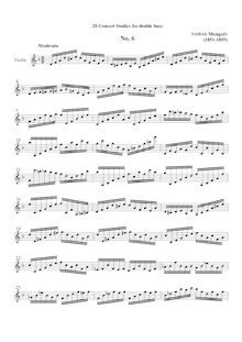 Partition complète, 20 Concert études pour Doublebass, Mengoli, Annibale par Annibale Mengoli
