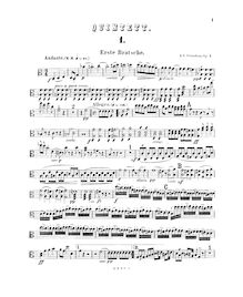 Partition viole de gambe 1, corde quintette, Op.5, Svendsen, Johan