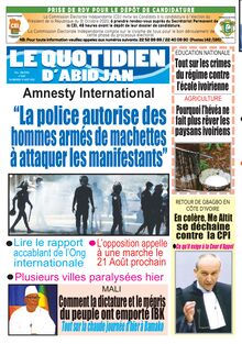Le Quotidien d’Abidjan n°2907 -  du Mercredi 19 août 2020