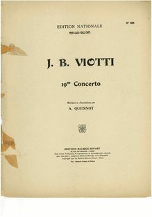 Partition de piano, violon Concerto No.19, G Minor, Viotti, Giovanni Battista
